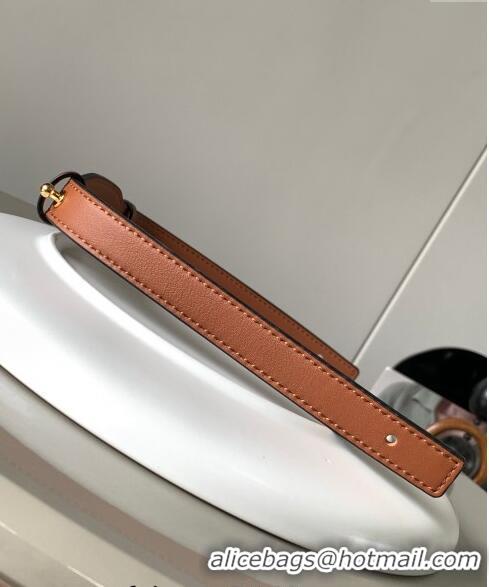 Well Crafted Loewe Branded short strap in classic calfskin 2x55.5cm L9124 Brown 2023