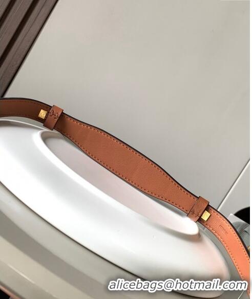 Well Crafted Loewe Branded short strap in classic calfskin 2x55.5cm L9124 Brown 2023