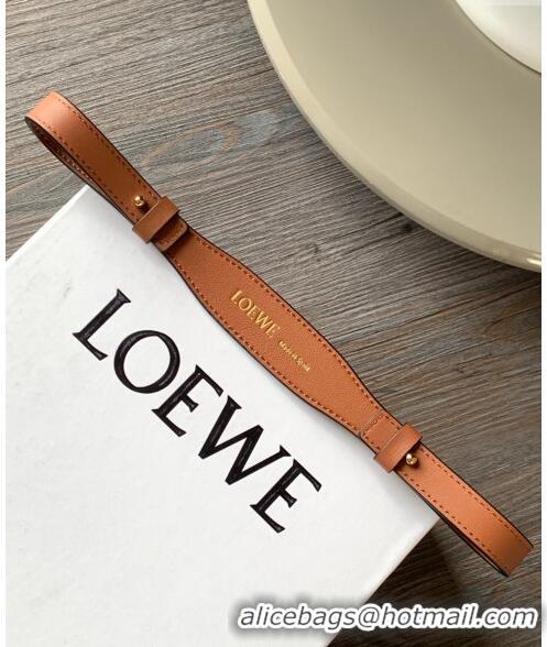 Well Crafted Loewe Branded short strap in classic calfskin 2x55.5cm L9124 Brown 2023