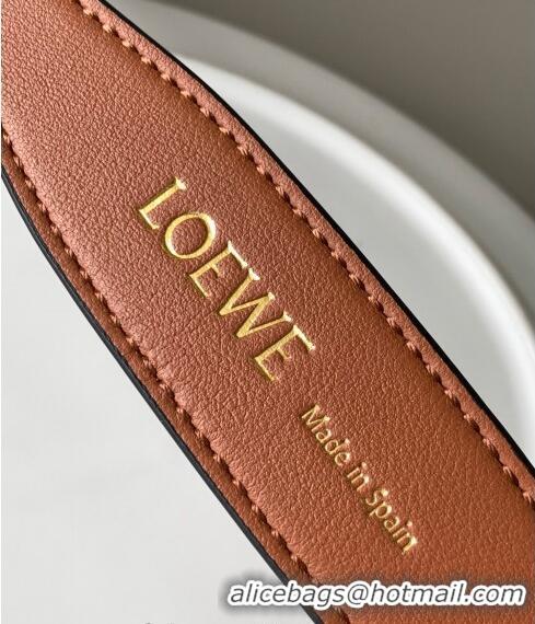 Well Crafted Loewe Branded short strap in classic calfskin 2x55.5cm L9124 Brown 2023