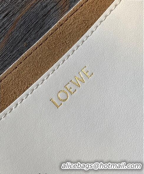 New Fashion Loewe Medium Puzzle Fold Tote in patchwork calfskin L9082 Soft White/Paper Craft Nude 2023