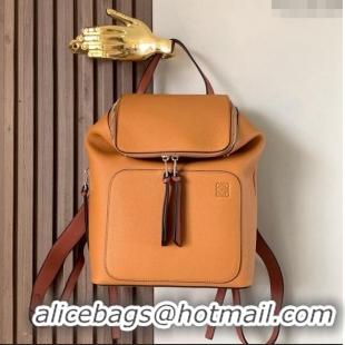 Affordable Price Loewe Goya Backpack Bag in Soft Grained Calfskin 9040 Orange 2024