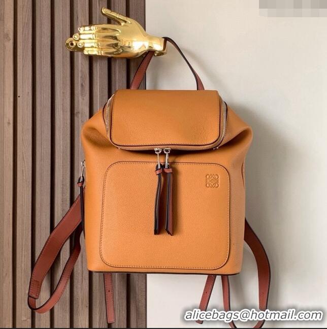 Affordable Price Loewe Goya Backpack Bag in Soft Grained Calfskin 9040 Orange 2024