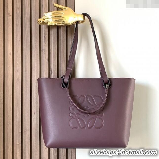 Unique Grade Loewe Small Anagram Tote bag in classic calfskin 9300 Purple 2024