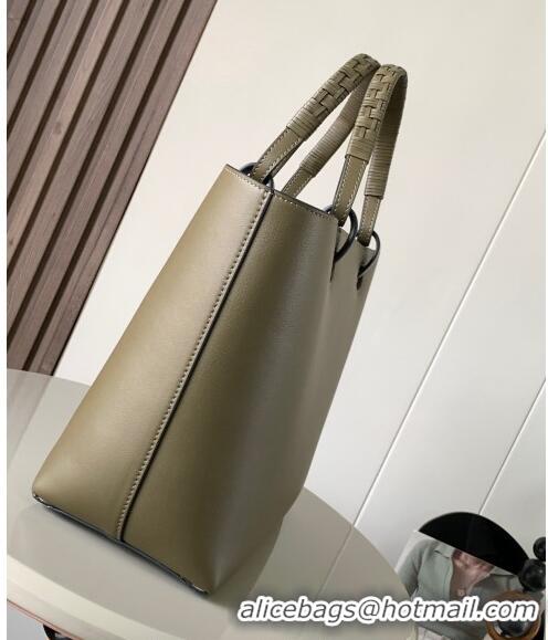 Free Shipping Loewe Small Anagram Tote bag in classic calfskin 9300 Dark Khaki Green 2024