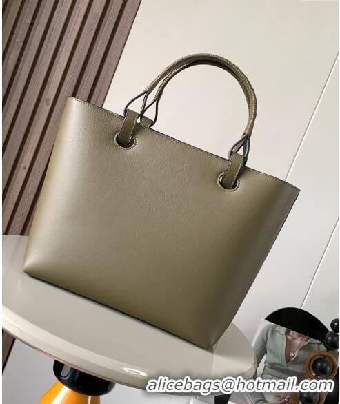 Free Shipping Loewe Small Anagram Tote bag in classic calfskin 9300 Dark Khaki Green 2024