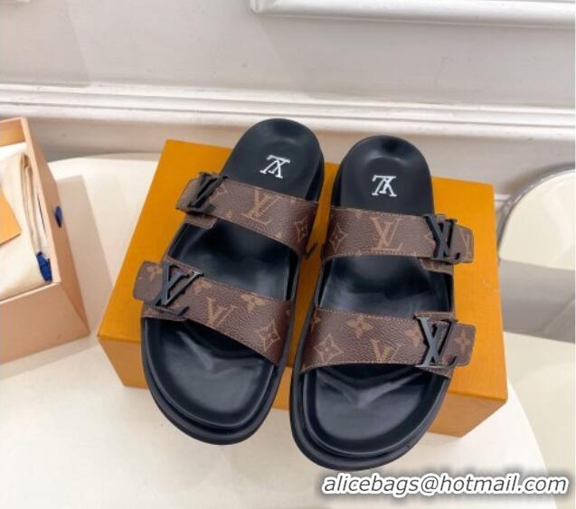 Modern Louis Vuitton Flat Slide Sandals Monogram Canvas 320053