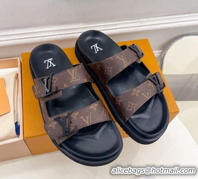 Modern Louis Vuitton Flat Slide Sandals Monogram Canvas 320053