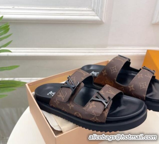 Modern Louis Vuitton Flat Slide Sandals Monogram Canvas 320053