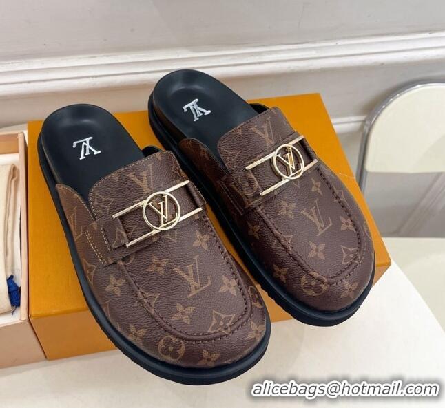 Perfect Louis Vuitton Monogram Canvas Flat Mules 0320059