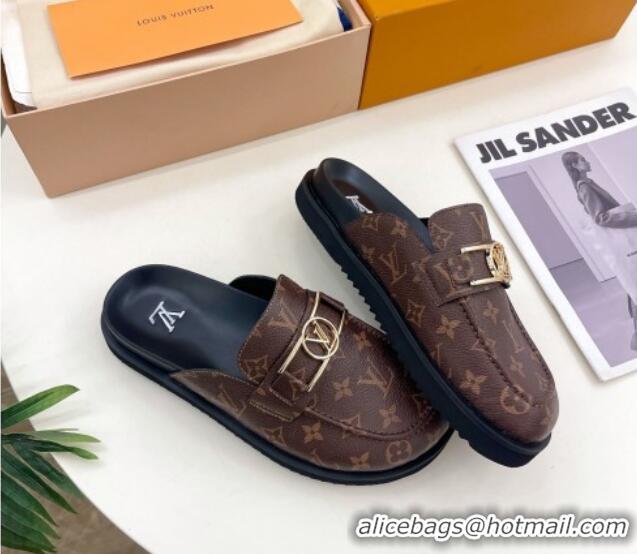 Perfect Louis Vuitton Monogram Canvas Flat Mules 0320059