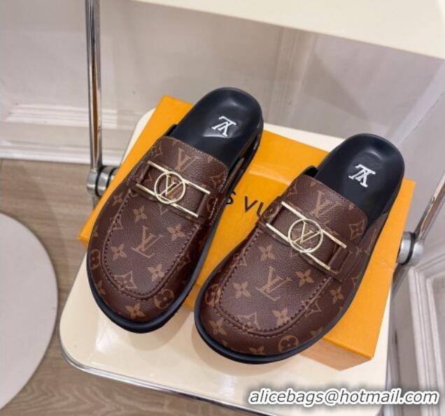 Perfect Louis Vuitton Monogram Canvas Flat Mules 0320059