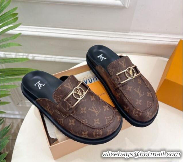 Perfect Louis Vuitton Monogram Canvas Flat Mules 0320059