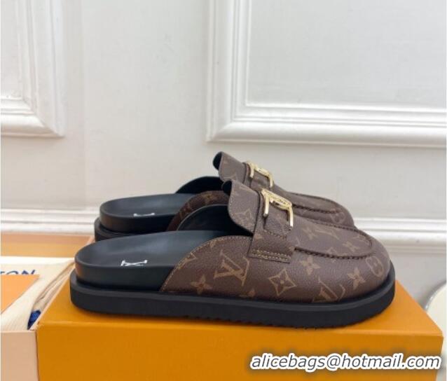 Perfect Louis Vuitton Monogram Canvas Flat Mules 0320059