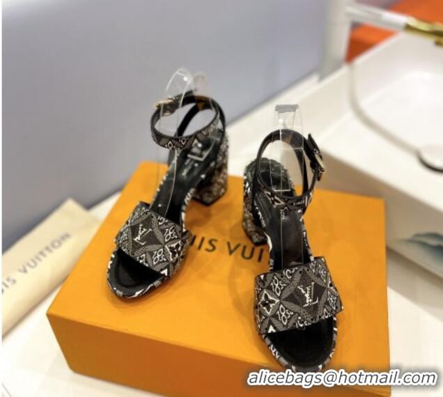 Pretty Style Louis Vuitton Since 1854 Monogram Bloom Sandals 7.5cm Black 0320081