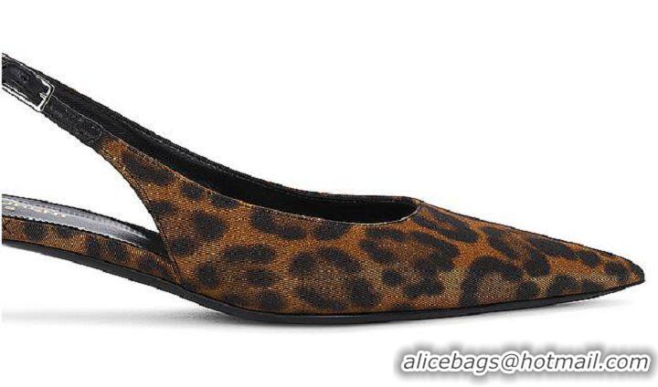 ​Well Crafted Saint Laurent Cherish 30 Leopard-print Slingback Pumps YS6409