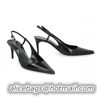 ​Super Quality Saint Laurent Vendome Patent-leather Slingback Pumps YS1256 Black