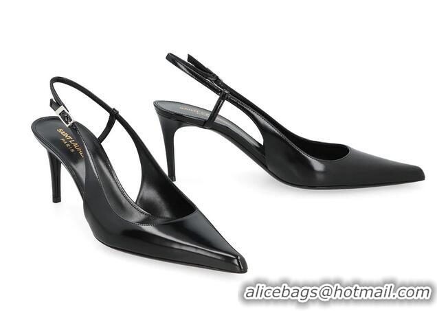 ​Super Quality Saint Laurent Vendome Patent-leather Slingback Pumps YS1256 Black