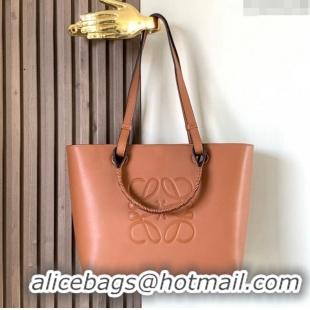 Grade Design Loewe Small Anagram Tote bag in classic calfskin 9300 Tan Brown 2024