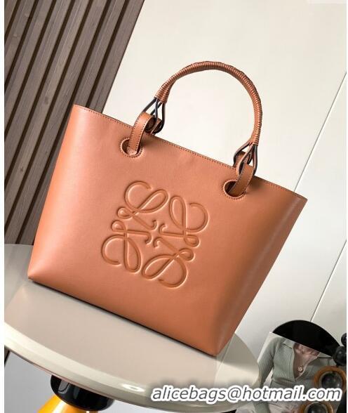 Grade Design Loewe Small Anagram Tote bag in classic calfskin 9300 Tan Brown 2024