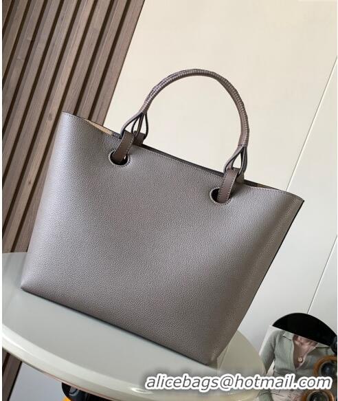 Super Quality Loewe Small Anagram Tote bag in grained calfskin 9300 Grey 2024