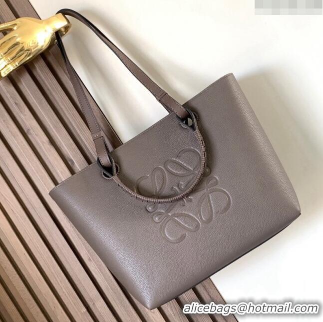 Super Quality Loewe Small Anagram Tote bag in grained calfskin 9300 Grey 2024