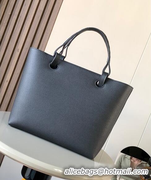 Well Crafted Loewe Small Anagram Tote bag in grained calfskin 9300 Black 2024