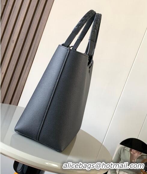 Well Crafted Loewe Small Anagram Tote bag in grained calfskin 9300 Black 2024