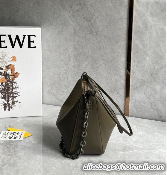 Promotional Loewe Mini Hammock Hobo bag in Classic Calfskin 262315 Khaki Green 2023