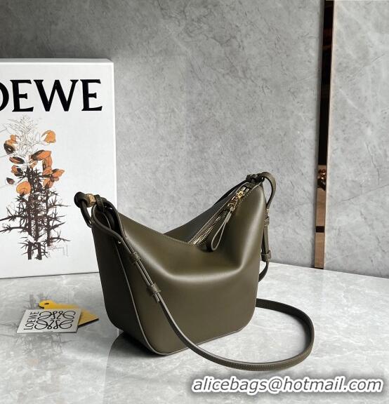 Promotional Loewe Mini Hammock Hobo bag in Classic Calfskin 262315 Khaki Green 2023