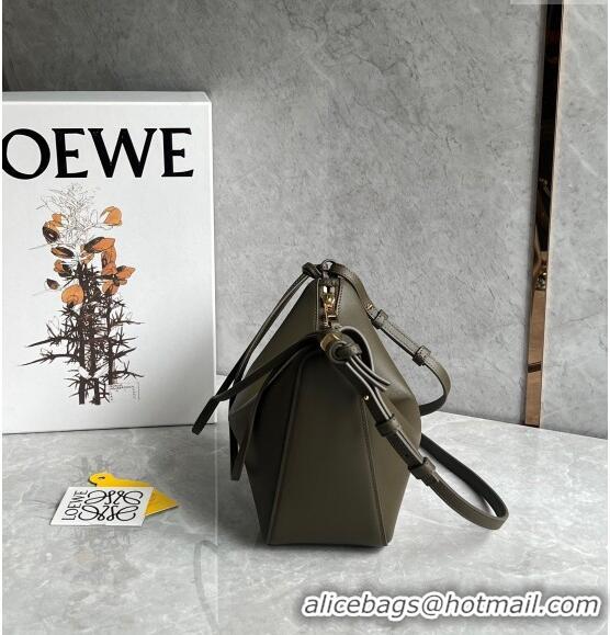 Promotional Loewe Mini Hammock Hobo bag in Classic Calfskin 262315 Khaki Green 2023