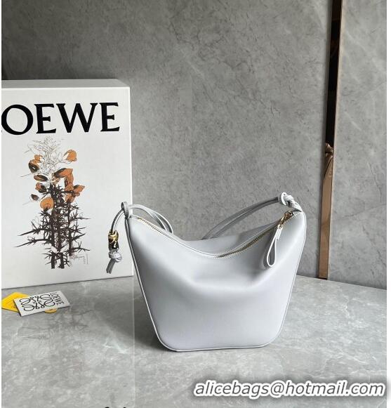 Top Quality Loewe Mini Hammock Hobo bag in Classic Calfskin 262315 Pale Grey 2023