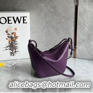 Buy Fashionable Loewe Mini Hammock Hobo bag in Classic Calfskin 262315 Dark Purple 2023