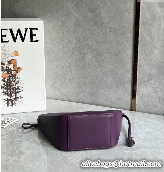 Buy Fashionable Loewe Mini Hammock Hobo bag in Classic Calfskin 262315 Dark Purple 2023