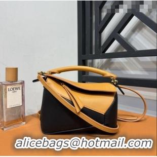 New Style Loewe Mini Puzzle bag in Classic Calfskin 0202 Black/Brown 2024