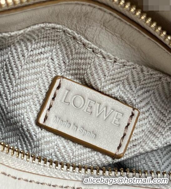 Unique Grade Loewe Mini Puzzle bag in Classic Calfskin 0202 White/Nude/Light Brown 2024