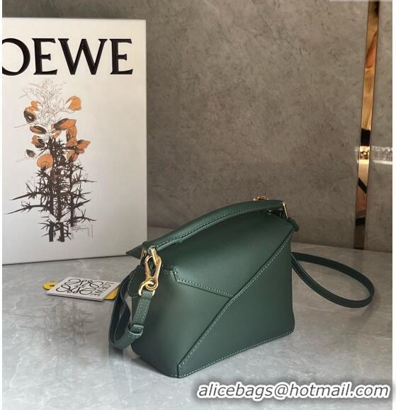 Trendy Design Loewe Mini Puzzle bag in Classic Calfskin 0202 Bottle Green 2024