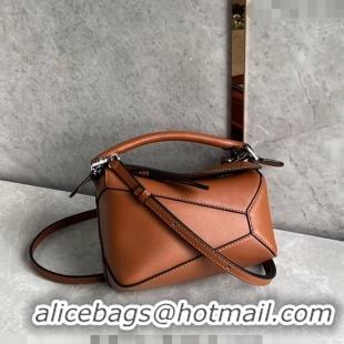 Super Quality Loewe Mini Puzzle bag in Classic Calfskin 0202 Caramel Brown 2024