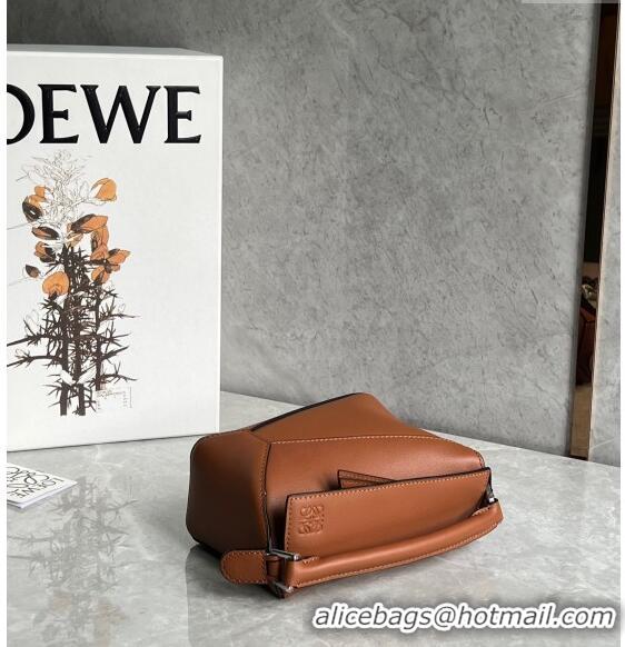 Super Quality Loewe Mini Puzzle bag in Classic Calfskin 0202 Caramel Brown 2024