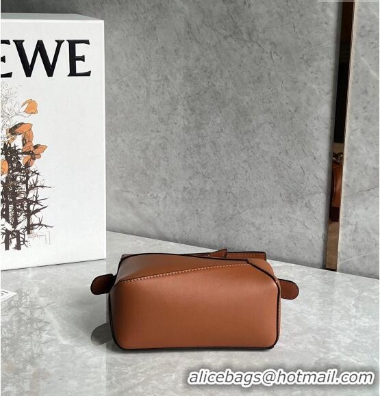 Super Quality Loewe Mini Puzzle bag in Classic Calfskin 0202 Caramel Brown 2024