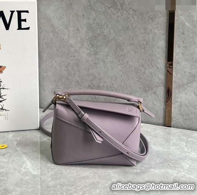 Super Quality Loewe Mini Puzzle bag in Classic Calfskin 0202 Taro Purple 2024