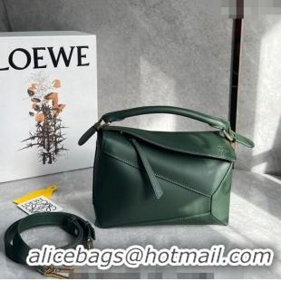 Famous Brand Loewe Small Puzzle Edge bag in Smooth Calfskin 0202 Bottle Green 2024