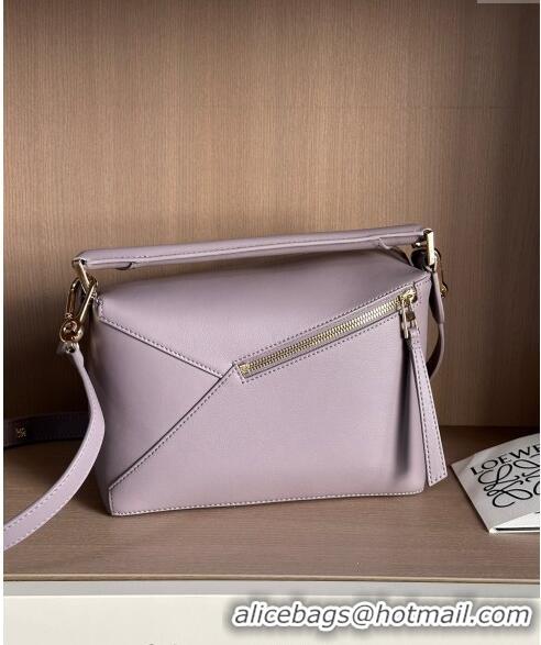 Well Crafted Loewe Small Puzzle Edge bag in Smooth Calfskin 0202 Lavender Purple 2024