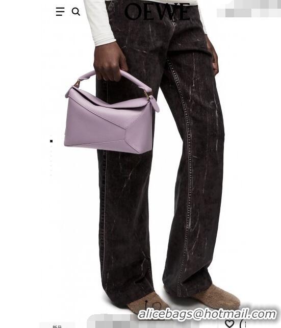 Well Crafted Loewe Small Puzzle Edge bag in Smooth Calfskin 0202 Lavender Purple 2024