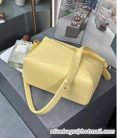 Good Taste Loewe Small Puzzle Edge bag in Smooth Calfskin 0202 Vanilla Yellow 2024