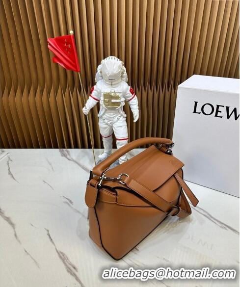 Cheapest Loewe Small Puzzle Edge bag in Smooth Calfskin 0202 Caramel Brown 2024