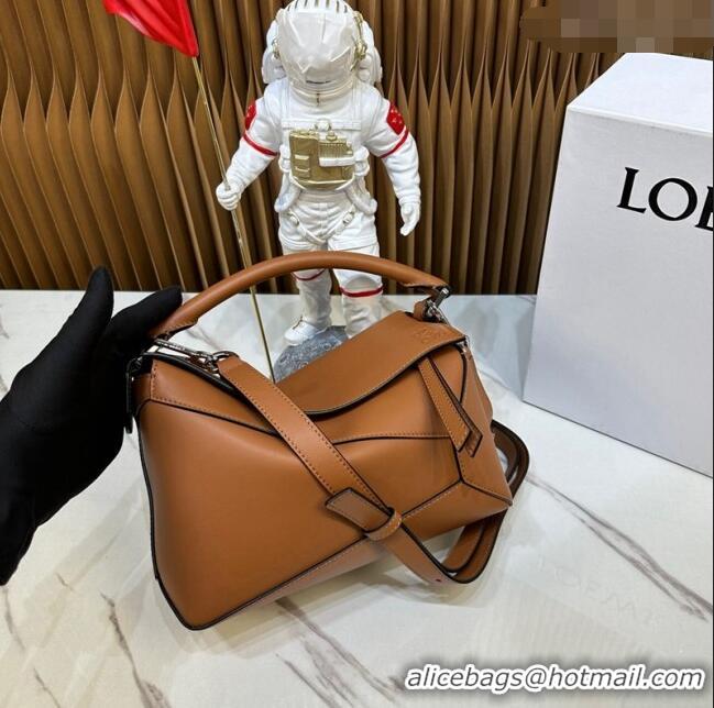 Cheapest Loewe Small Puzzle Edge bag in Smooth Calfskin 0202 Caramel Brown 2024