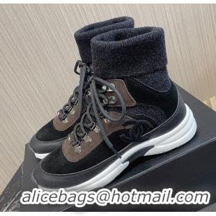 ​Reasonable Price Chanel Sock Sneakers With CC Logo CH8792 Black /Brown