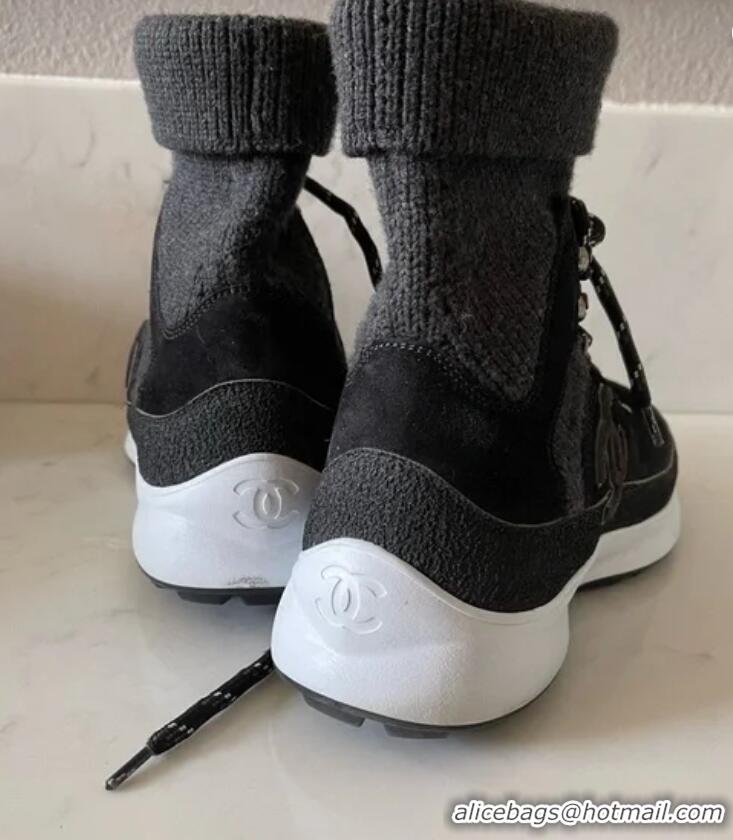 ​Reasonable Price Chanel Sock Sneakers With CC Logo CH8792 Black /Brown