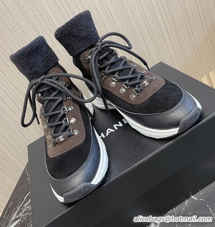 ​Reasonable Price Chanel Sock Sneakers With CC Logo CH8792 Black /Brown